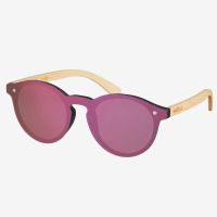 Hybrid Bamboo Pink Mirrored Sunglasses
