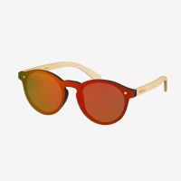 Hybrid Bamboo Red Mirrored Sunglasses